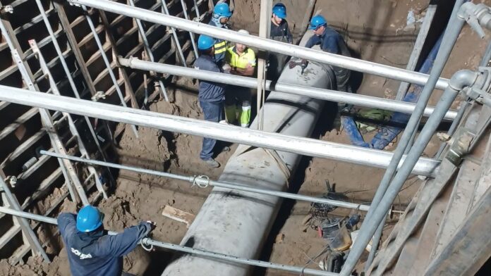 Reparación de la avería del pasado mes de octubre (Foto: Ayuntamiento de Castelldefels)
