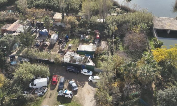 Vista aérea del operativo policial (Foto: Policía Local)